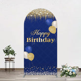 Aperturee - Aperturee Navy Blue Glitter Balloon Birthday Arch Backdrop